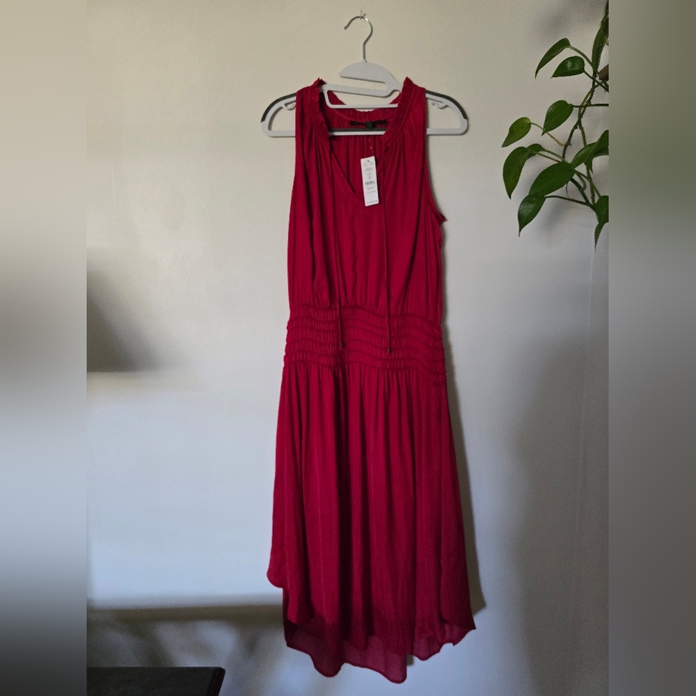 New White House Black Market Womens Small Red Sleeveless Dress